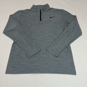 Nike Gray Dri-FIT Quarter-Zip Pullover Sz M